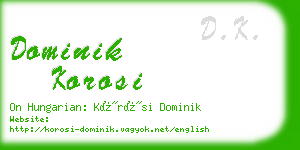 dominik korosi business card